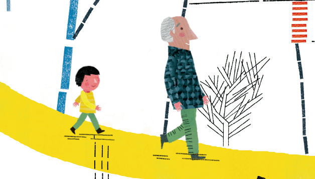 亲子关系培养绘本故事：爷俩散步——赋予孩子一双发现生活乐趣的眼睛 第2张